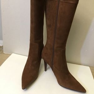 New Ralph Lauren tall brown suede boots, size 8.5